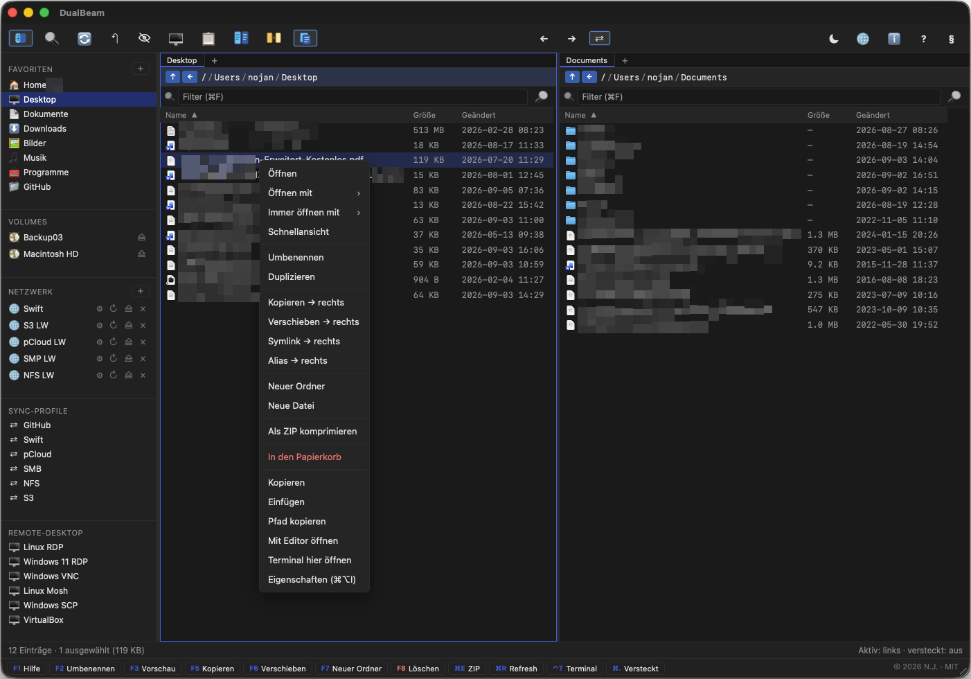 Screenshot von DualBeam