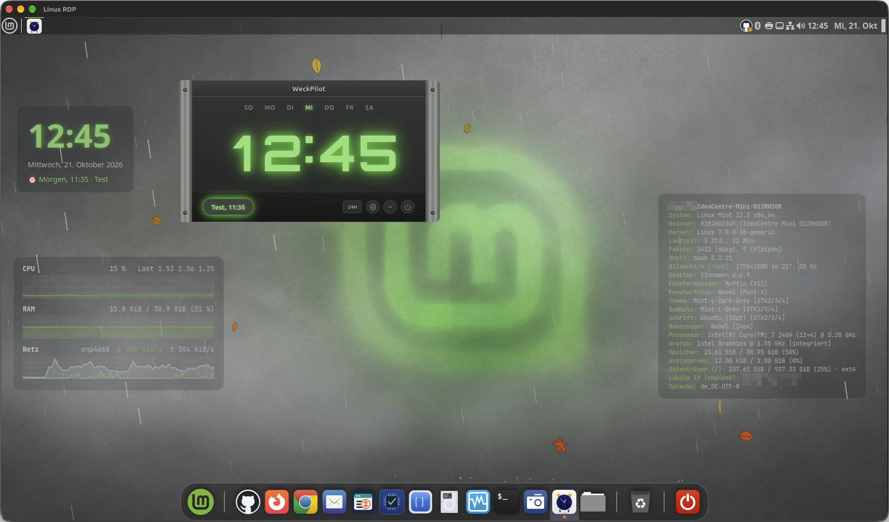 Screenshot von Nebel - Cinnamon Thema